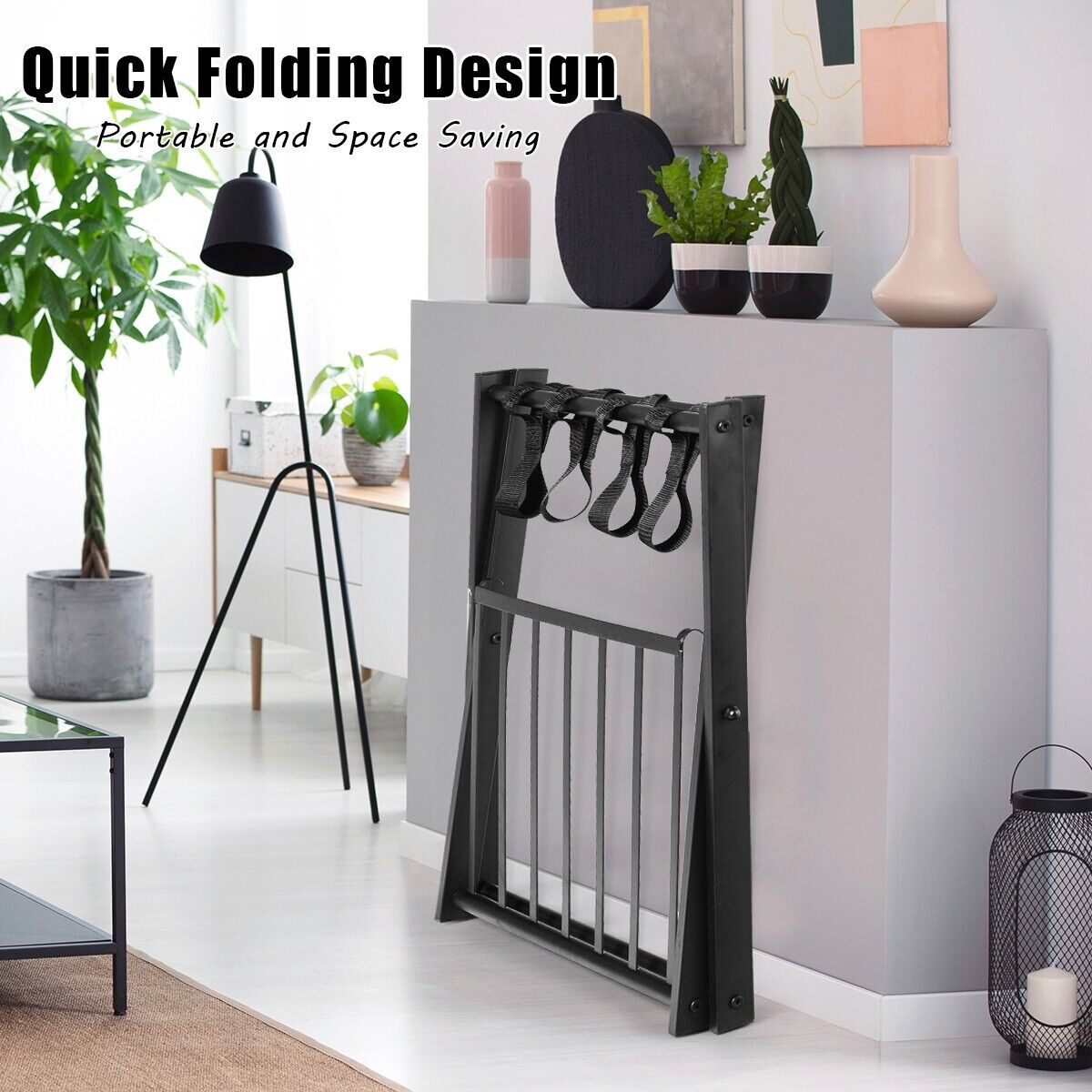 2 Piceces 2-Tiers Folding Luggage Rack Set