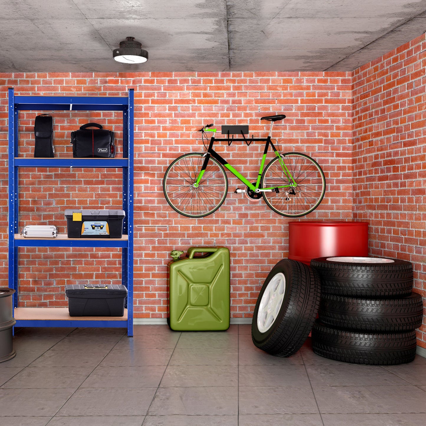 4-Tier Adjustable Multipurpose Storage Shelves for Garage-Blue