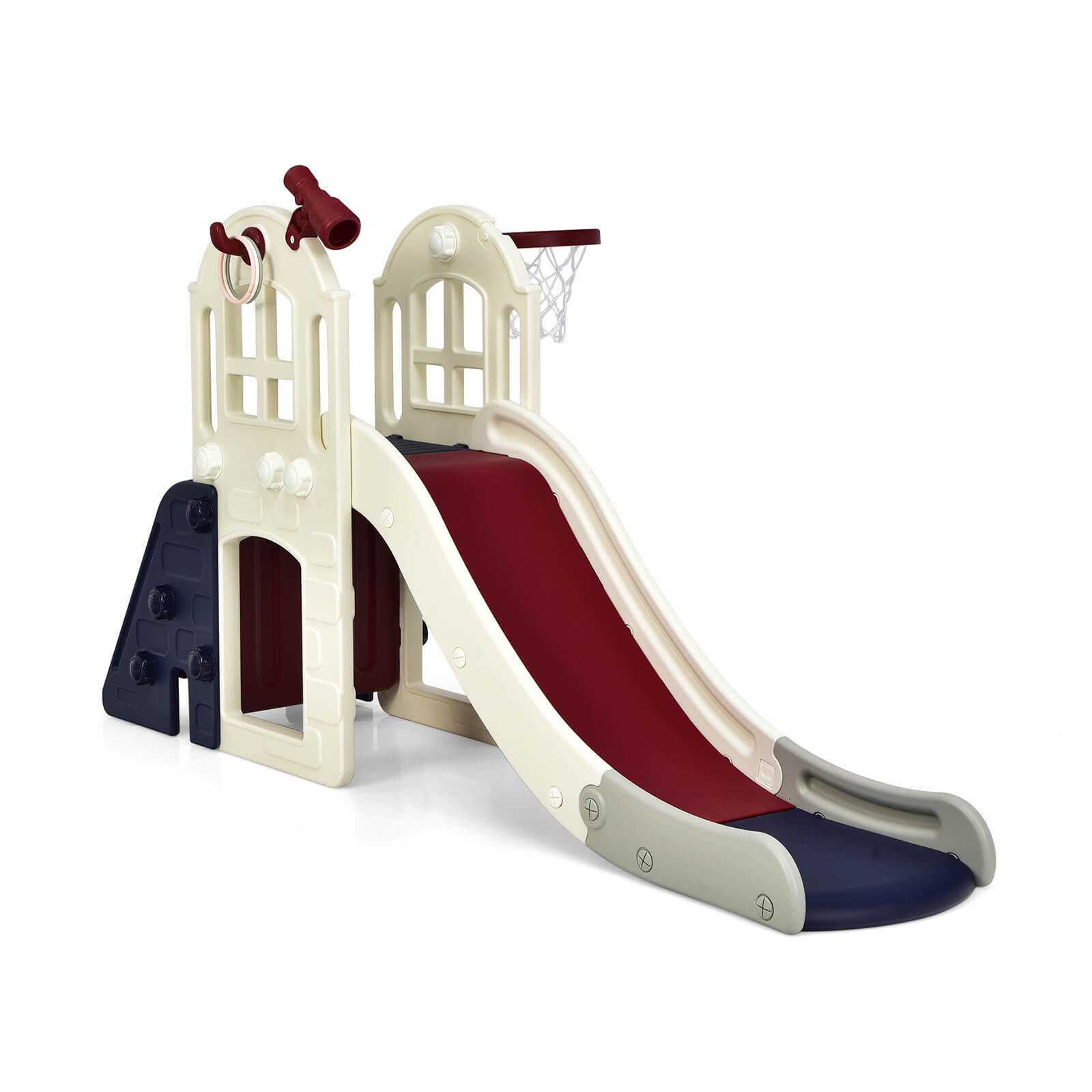 6-In-1 Toddler Climber Slide Playset-Blue