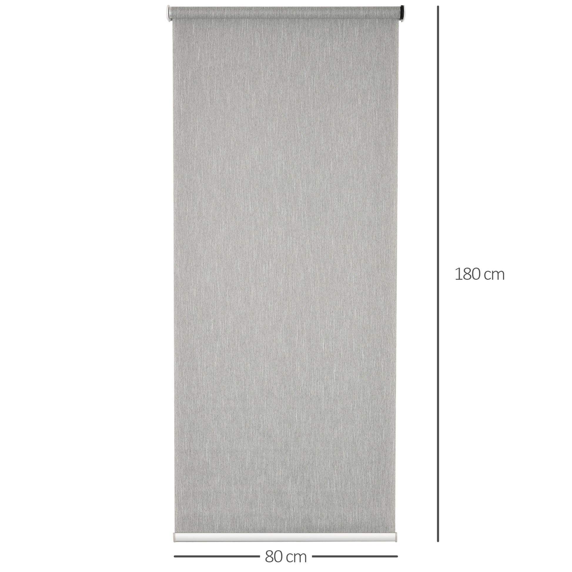 HOMCOM WiFi Smart Roller Blinds Window UV Privacy Protection with Rechargeable Battery, Electric Shades Blind Easy Fit Home Office, Grey, 80 x 180cm