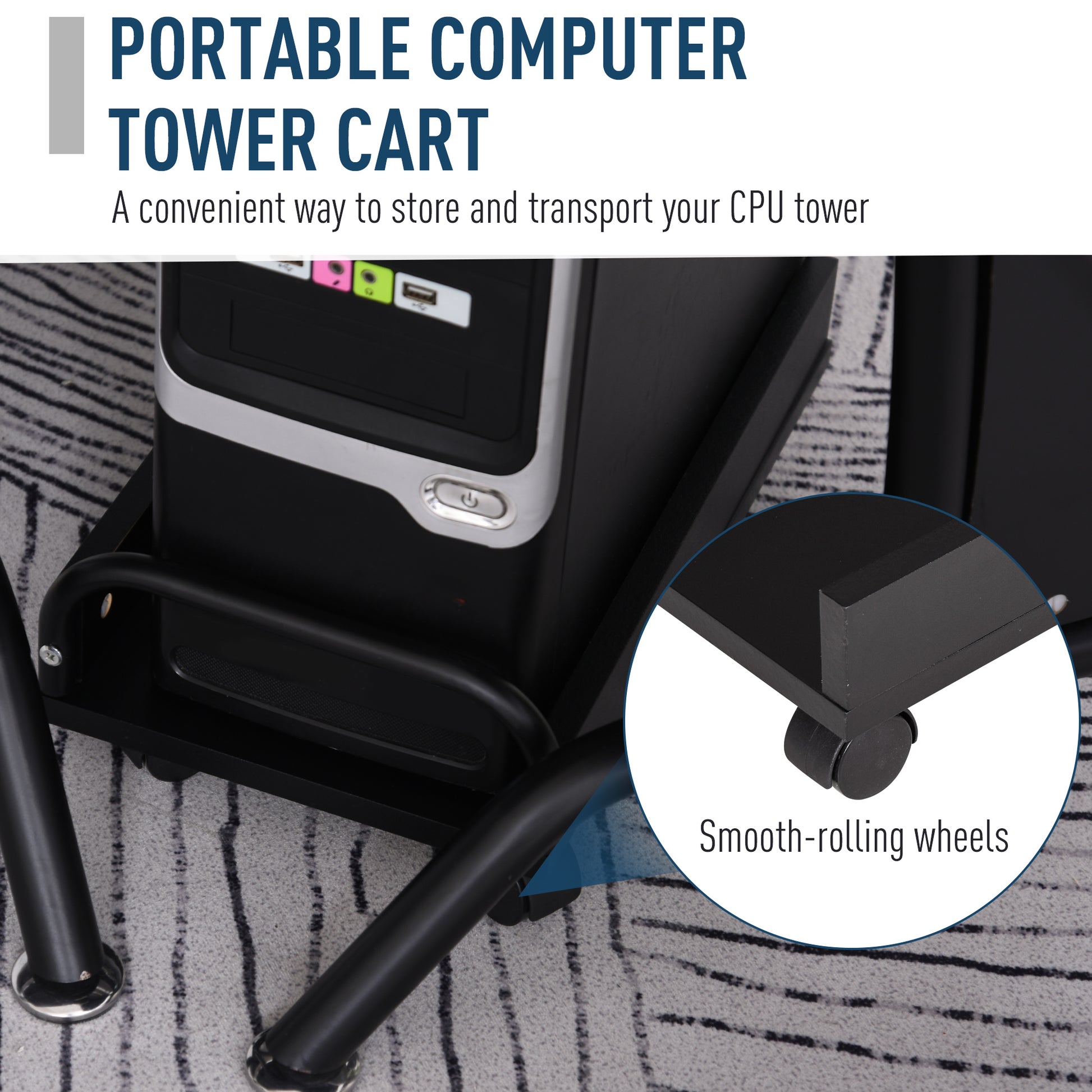 HOMCOM L-Shaped Corner Work Desk Gaming Office w/ Steel Frame CPU Rack Keyboard Tray Space-Saving Melamine Coating Computer Home Workstation Black