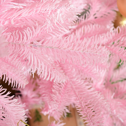 HOMCOM 5FT Pop-up Artificial Christmas Tree Holiday Xmas Holiday Tree Decoration with Automatic Open for Home Party, Pink