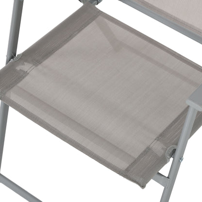 Outsunny Eight-Piece Garden Dining Set, with Chairs, Table and Parasol - Grey