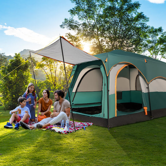 6-Person Camping Tent with 2-Room Divider for Camping Hiking
