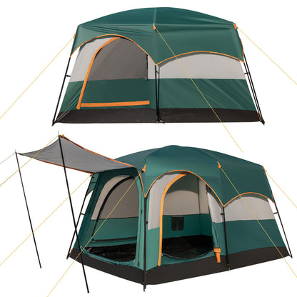 6-Person Camping Tent with 2-Room Divider for Camping Hiking