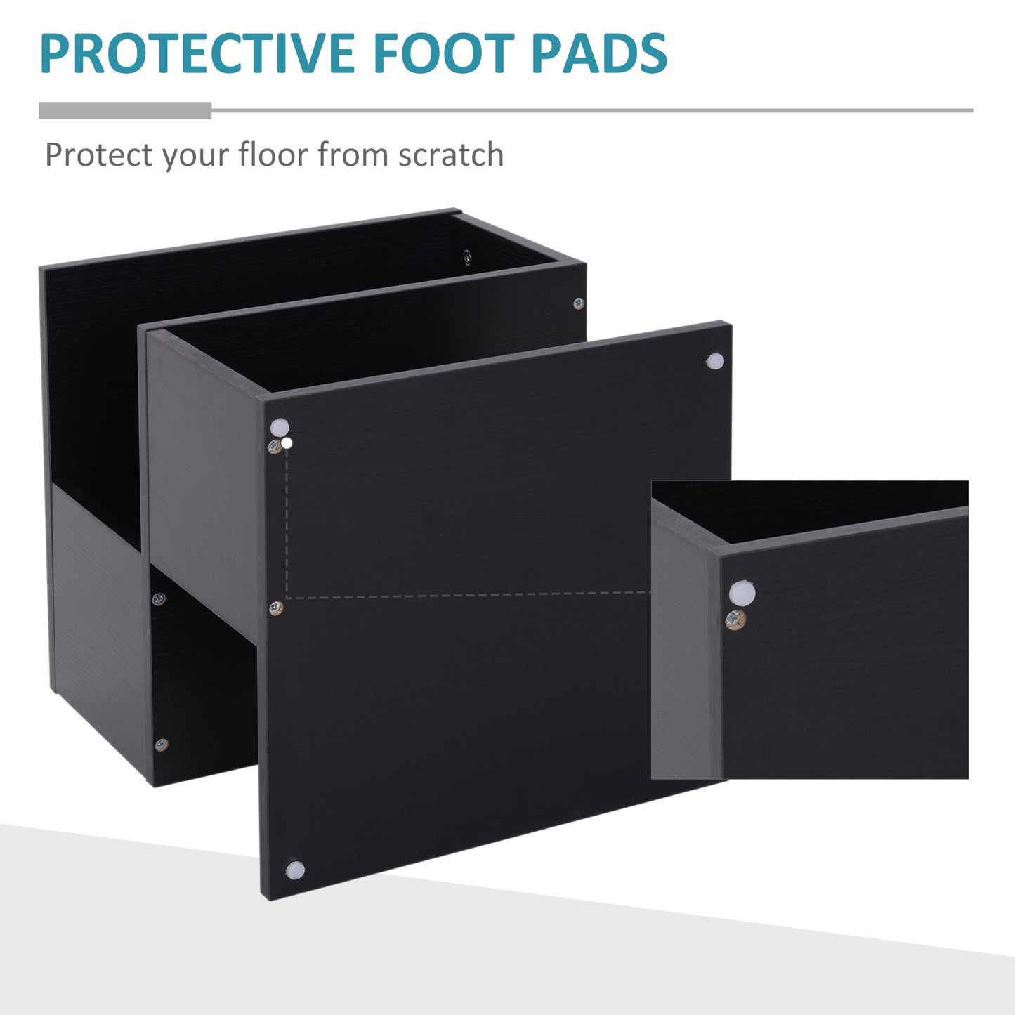 HOMCOM Modern Square 2 Tier Wood Coffee Side Table Storage Shelf Rack Living Room Black