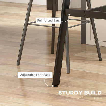 HOMCOM Rectangular Bar Table w/ Sturdy Metal Frame, Contemporary Design High Top Kitchen Table w/ Faux Marble Top, Easy Assembly Pub Table for 4