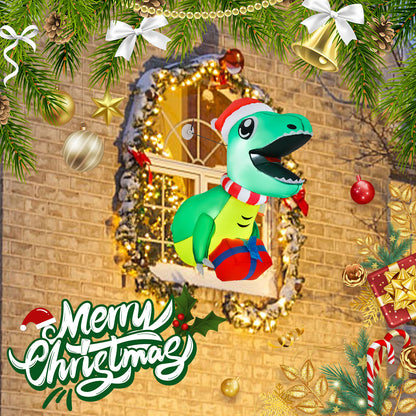 Hanging Window Dinosaur with Built-in LED Lights for Christmas Decoration