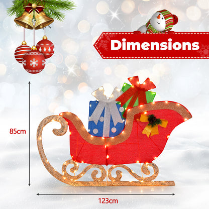 Lighted Christmas Sleigh Decoration with 94 Pre-lit Warm Bright LED Lights
