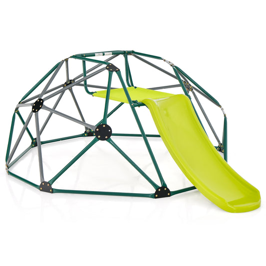 Geometric Dome Climber with Slide and Fabric Cushion-Grey
