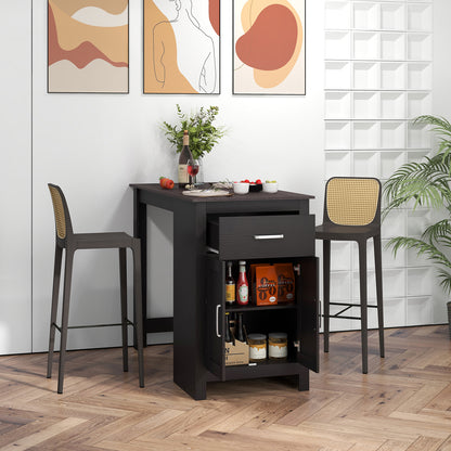 Counter Height Table with Storage Rectangular Pub Dining Table-Black