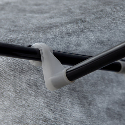 HOMCOM Fabric Wardrobe, Portable Wardrobe with 5 Shelves, 2 Hanging Rails and 3 Fabric Drawers, Foldable Closets, 125 x 43 x 162.5cm, Dark Grey