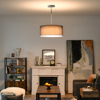 HOMCOM Modern LED Pendant Light Chandelier with Three Lighting Modes Metal Round Base for Living Room, Bedroom, Office, Entrance, Grey, 59 x 59 x 44cm