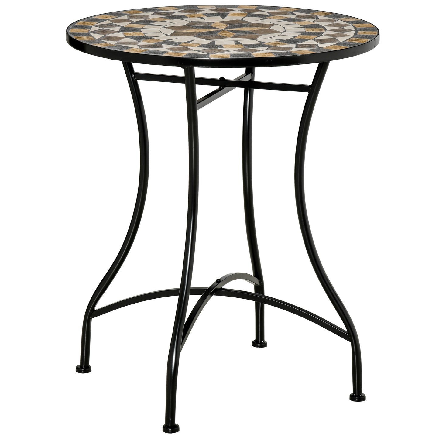 Outsunny ?60cm Mosaic Outdoor Patio Table - Grey