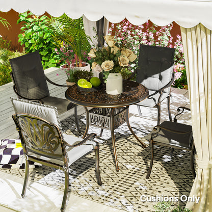 Outsunny Set of Four Padded Garden Seat Cushions - Light Grey