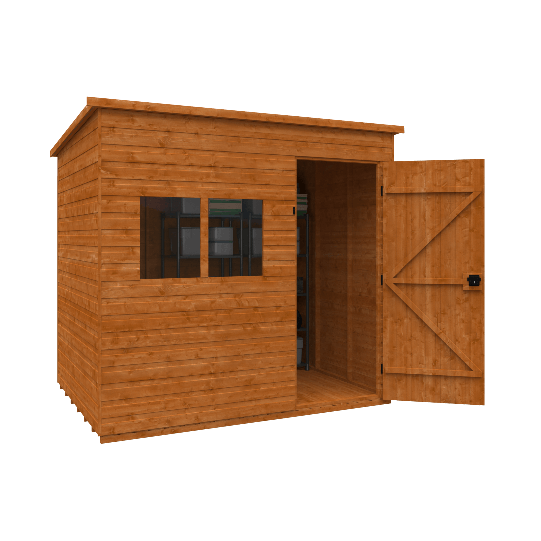 GardenArch 8x6 Tanalised Deluxe Pent Wooden Shed