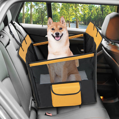 Dog Car Seat Cover with Safety Belt for Small and Medium Dogs-Black
