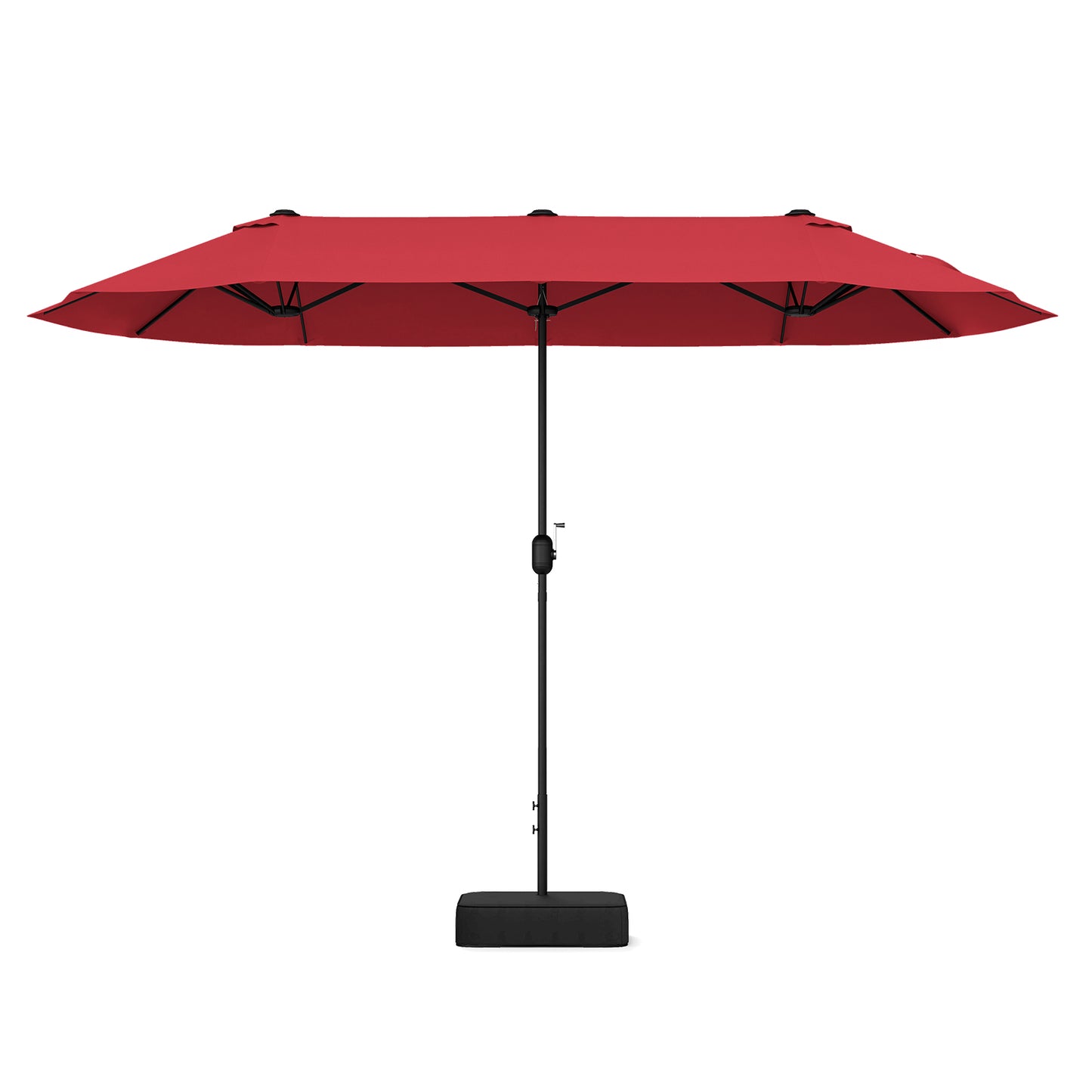 4m Double-sided Patio Umbrella with Crank Handle for Garden Pool Backyard-Wine