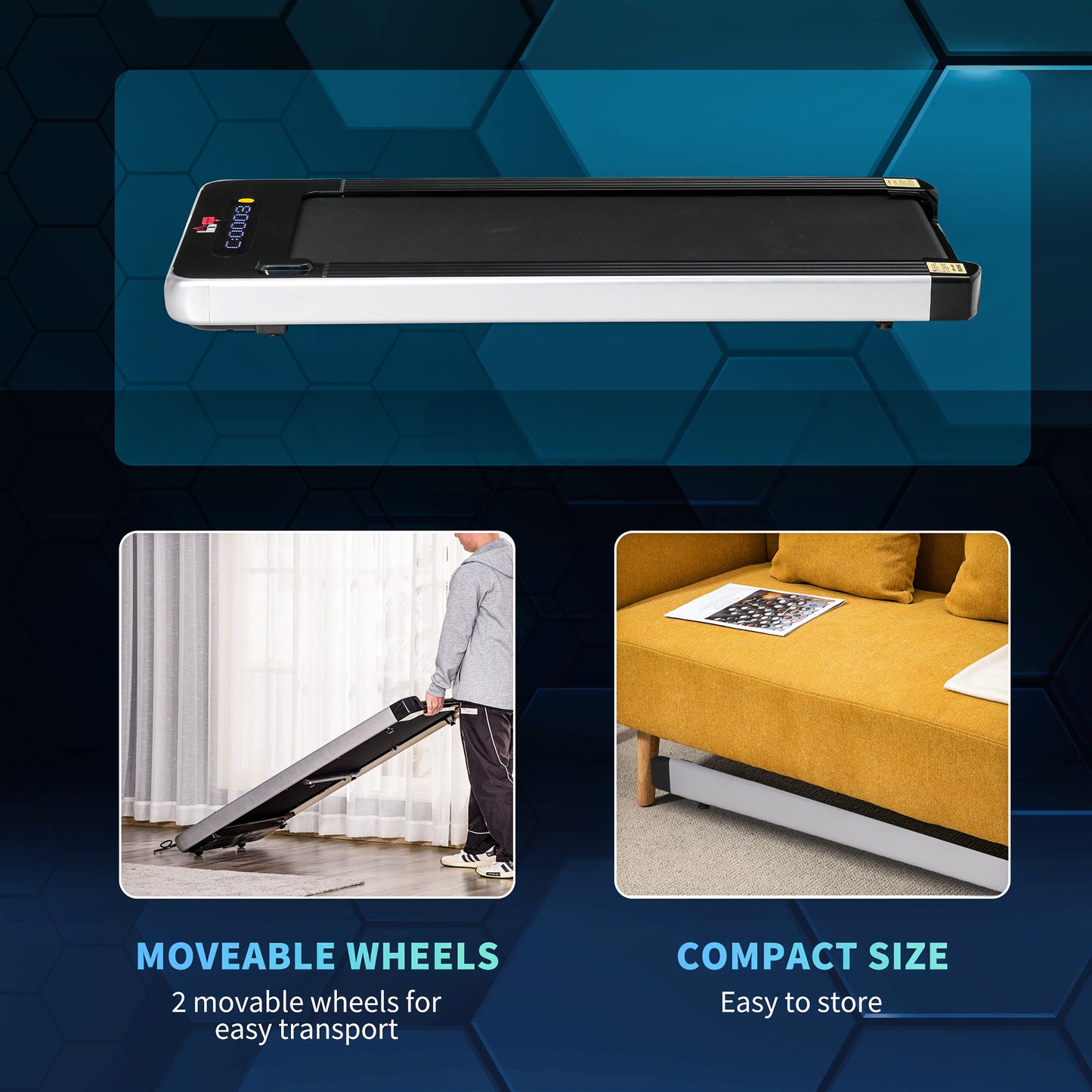 HOMCOM Electric Treadmill Walking Machine 735W Motorised Walking Treadmill 1-6km/h Aerobic Exercise Walking Pad w/ LED Display & Remote Control