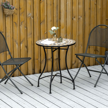 Outsunny ?60cm Mosaic Outdoor Patio Table - Grey