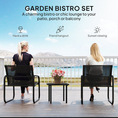 Outsunny Three-Piece Garden Seating Set - Black
