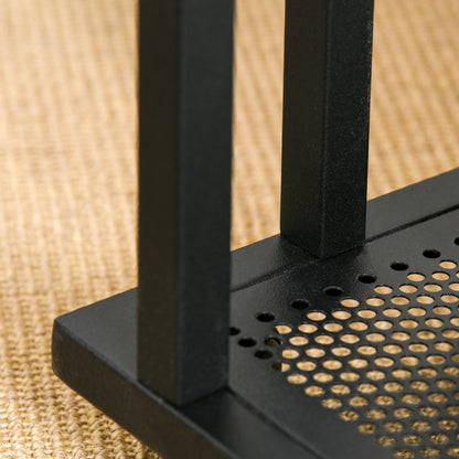 HOMCOM Mobile Sofa Side End Coffee Table Coffee Table Laptop Stand Metal Frame Rolling Castors Storage Wooden Trolly