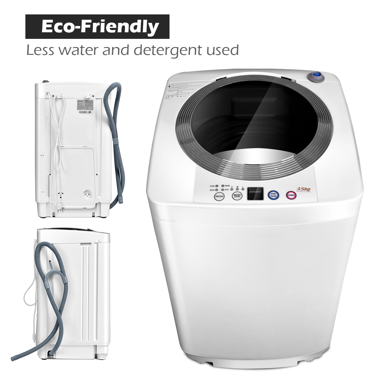 Full-Automatic Portable Washer with 6 Programs and 3 Water Level