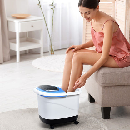 Portable Electric Foot Massage with Heating Function and Timer-Blue