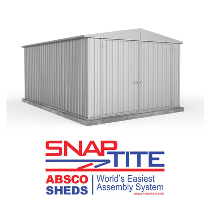 Absco Utility Workshop 3m x 4.48m (Zinc Colour) - Anchor Kit Included