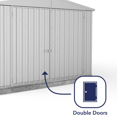 Absco Utility Workshop 3m x 4.48m (Zinc Colour) - Anchor Kit Included