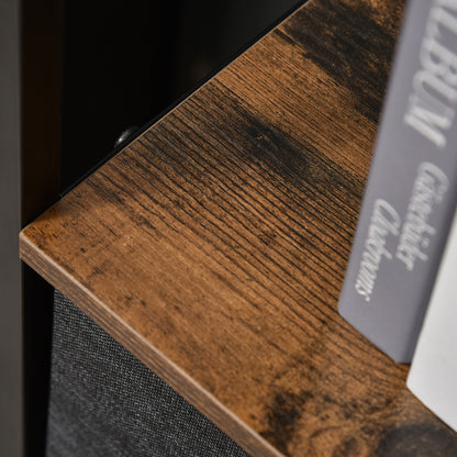 HOMCOM Chest of Drawers Bedroom Unit Storage Cabinet with 3 Fabric Bins for Living Room, Bedroom and Entryway, Black