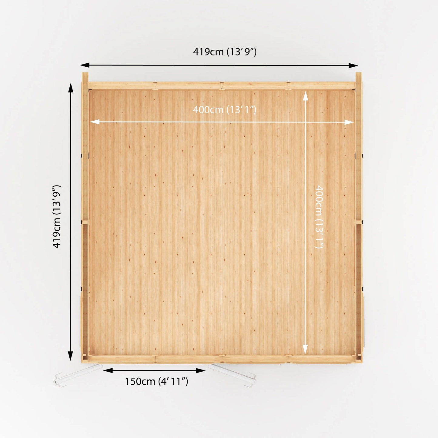 Sherwood Edwinstowe 4M X 4M Insulated Garden Room- (Upvc Windows & Doors) - White