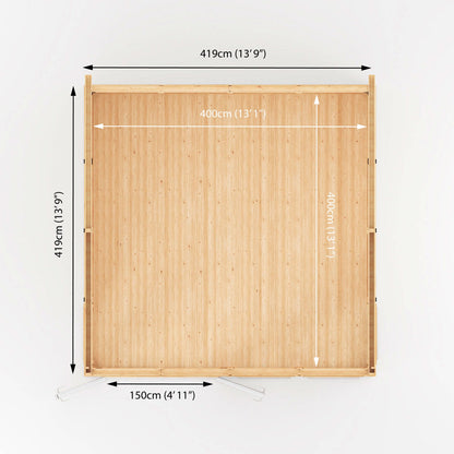Sherwood Edwinstowe 4M X 4M Insulated Garden Room- (Upvc Windows & Doors) - White