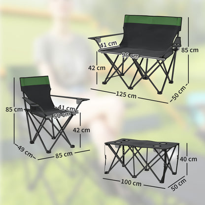 Outsunny Four-Piece Portable Picnic Table Set - Green