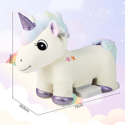 6V Electric Animal Ride On Toy with Music Function-Beige