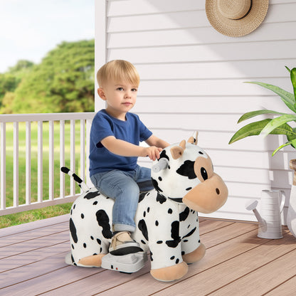 6V Electric Animal Ride On Toy with Music Function-White