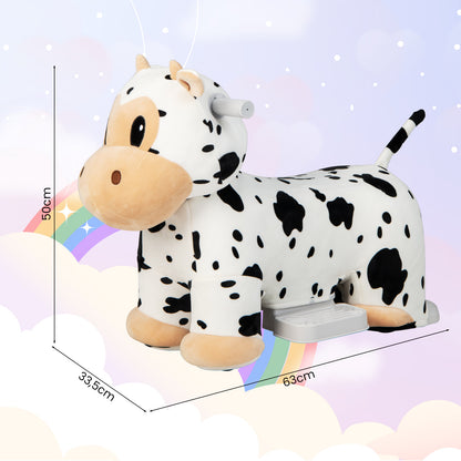 6V Electric Animal Ride On Toy with Music Function-White