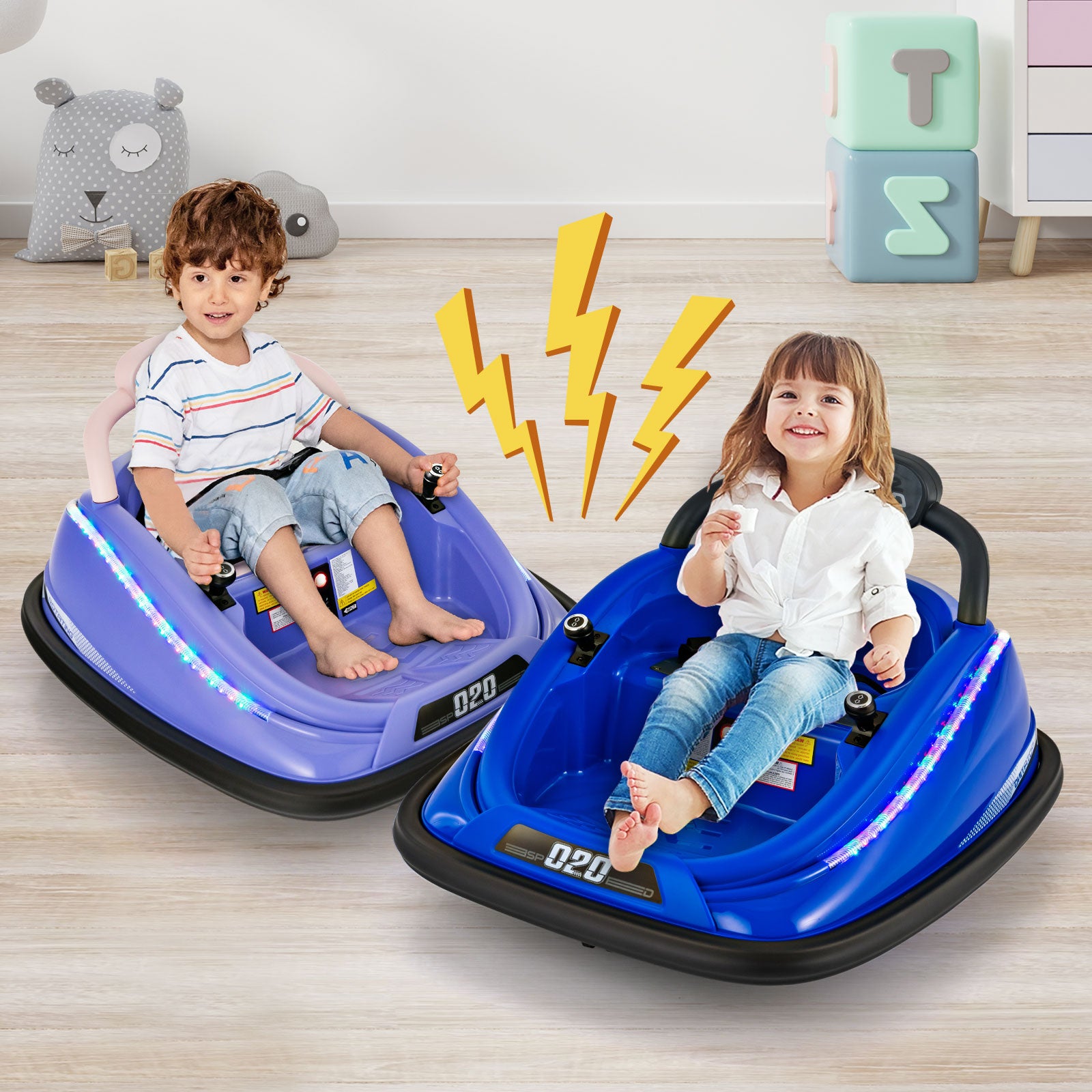 Electric Bumper Car with Remote Control-Blue