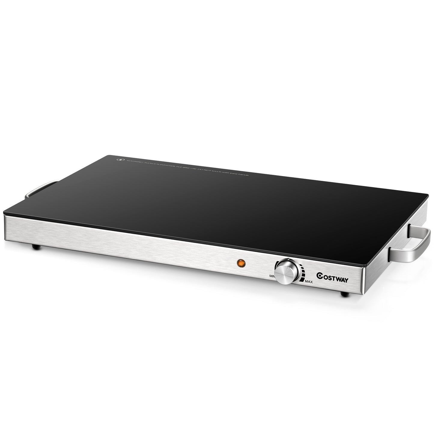 Electric Warming Tray with Cool-Touch Handles and Stainless Steel Frame