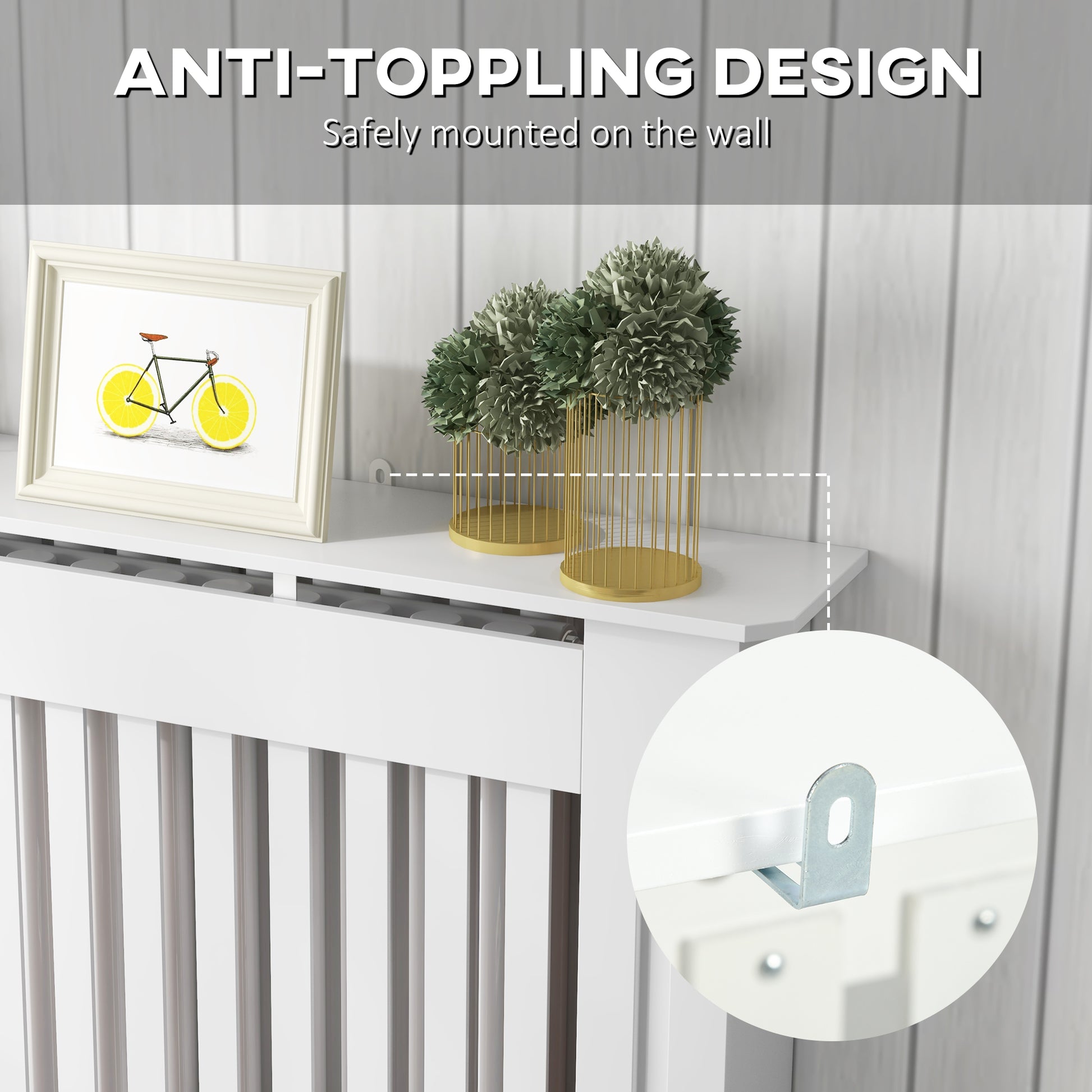 HOMCOM Minimalist Contemporary Radiator Covers MDF Radiator Cover 112x81x19cm White