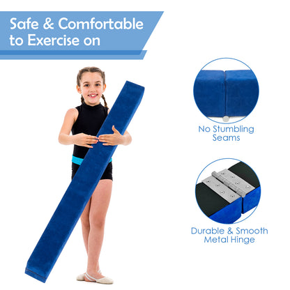 Portable Folding Gymnastic Beam with Carrying Handles-Blue