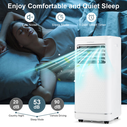 7000/9000 BTU 3-in-1 Portable Air Conditioner with Remote Control and 24H Timer-9000 BTU