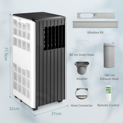 3-in-1 9000 BTU Portable Air Conditioner with App Control-Black