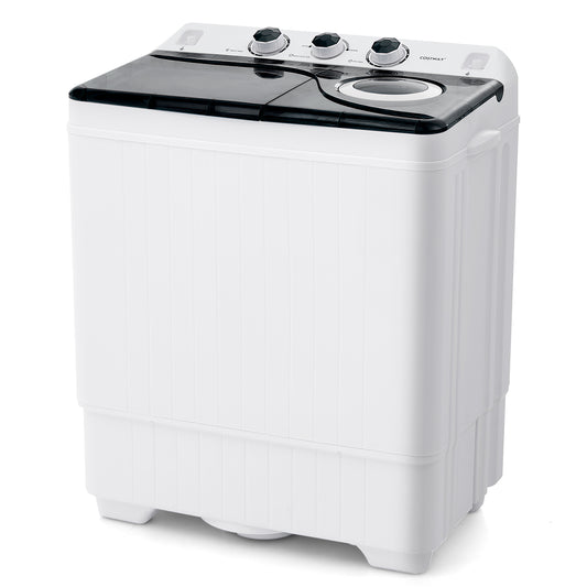 Portable Laundry Washer Spin Dryer with Timing Function and Drain Pump-Black
