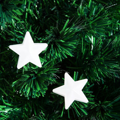 HOMCOM 5ft 150cm Green Fibre Optic Artificial Christmas Tree W/ Stars