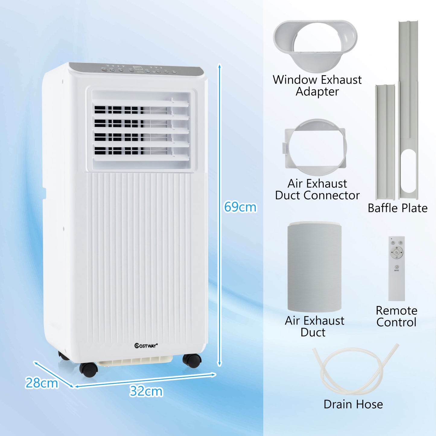 7000 BTU Portable Air Conditioner for Rooms up to 250?-White