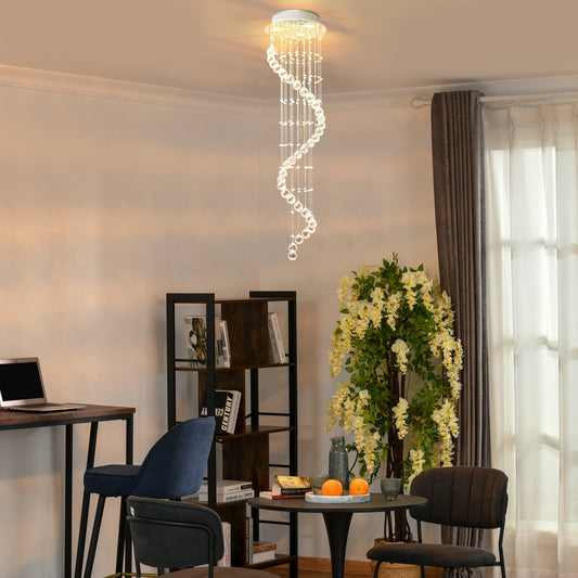 HOMCOM Spiral Crystal Chandelier 160 Octagons