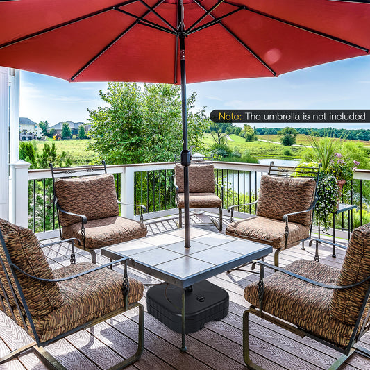 Fillable Patio Umbrella Base Stand Holder Fit 38 mm Umbrella Poles-Black