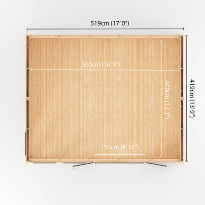 Sherwood Rufford 5M X 4M Insulated Garden Room - (Upvc Windows & Doors) - Grey