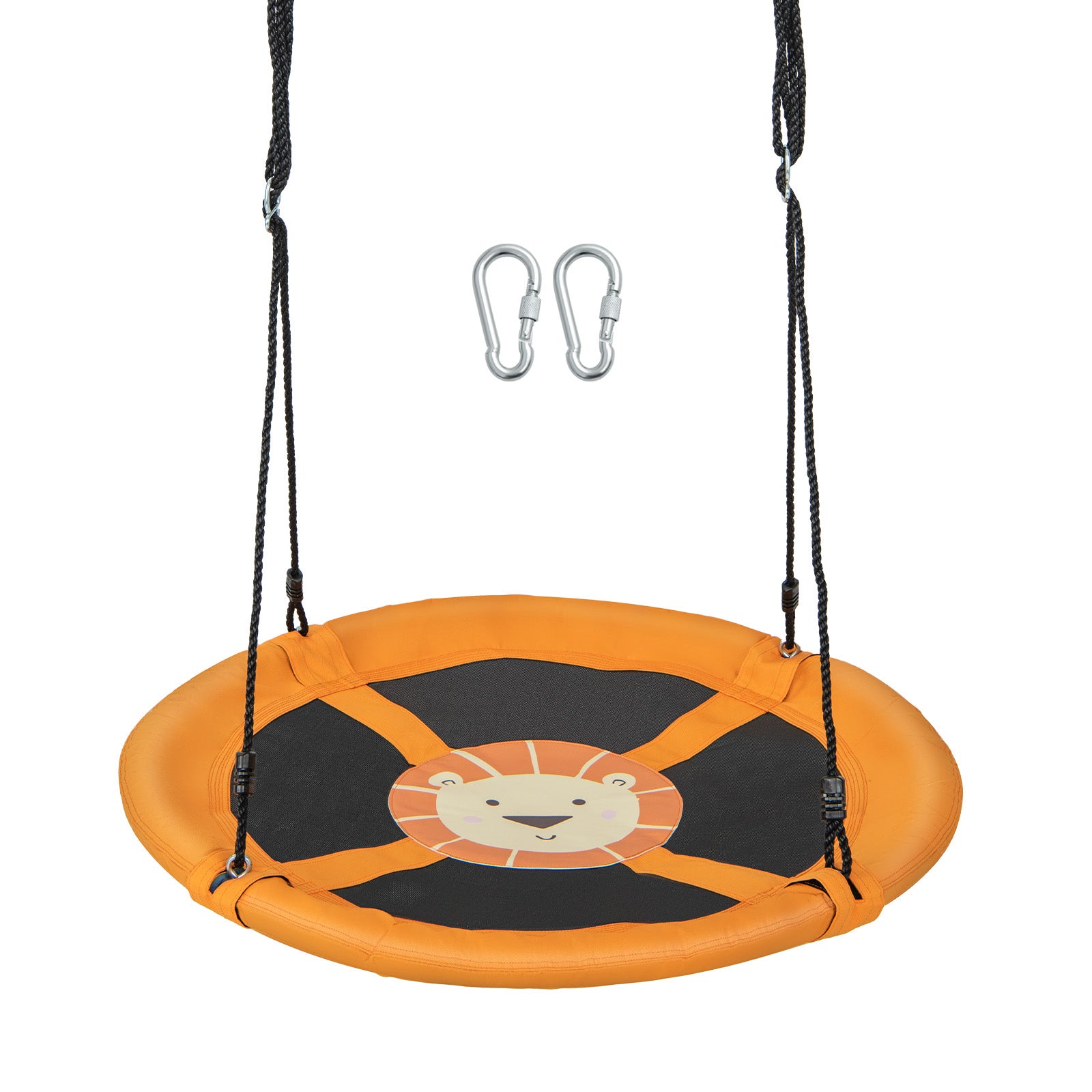100cm Round Saucer Tree Swing with Adjustable Ropes-Yellow – GardenArch